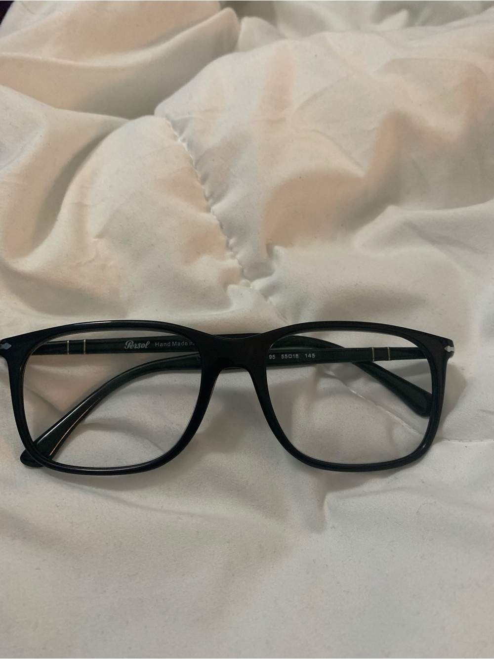 Persol Mens Black Rectangular Men's Eyeglass 3213-V Frames